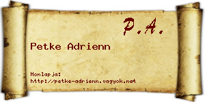 Petke Adrienn névjegykártya